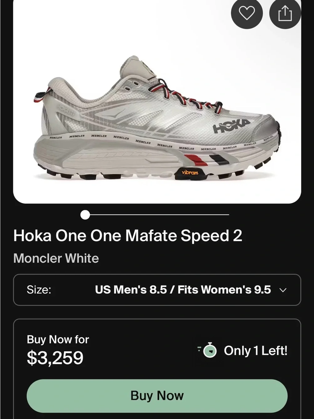HOKA Moncler x Mafate Speed 2 'Nimbus Cloud Harbor Mist - Picture 13 of 13